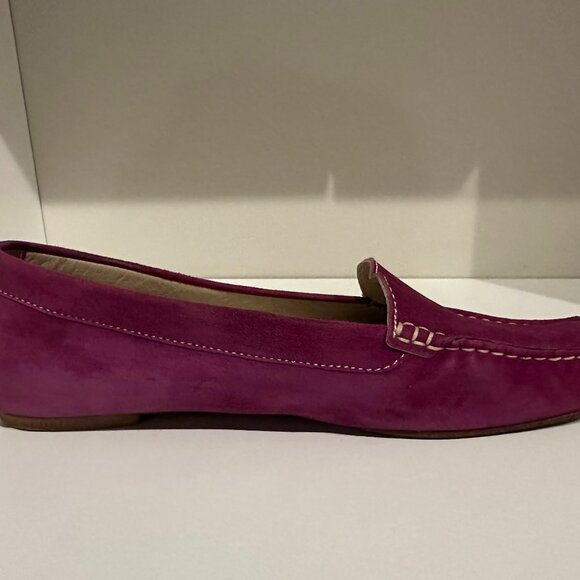 AGL Attilio Giusti Leombruni Loafer Flats Fuchsia Suede - Picture 2 of 5
